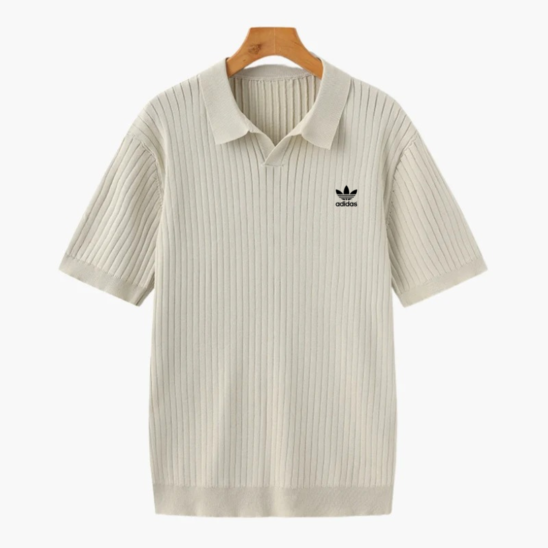 Premium Ribbed Knit Polo Shirt