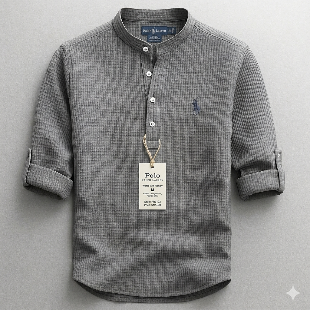 Polo RL Waffle Knit Henley Shirt