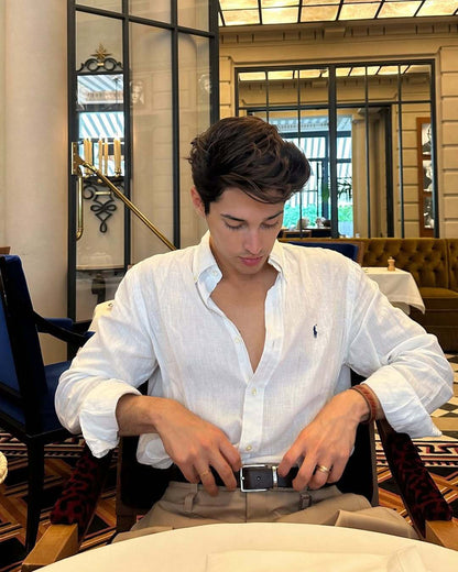 Men’s Casual Linen Shirt – Elegant Breathable Long Sleeve Button-Up
