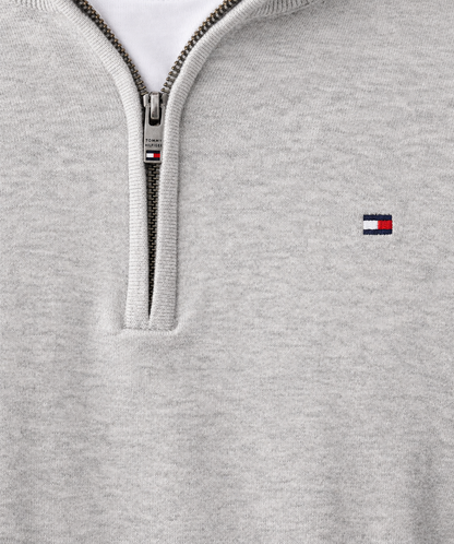 Quarter-Zip Sweater – Men's Heather Cotton Pullover