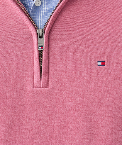 Quarter-Zip Sweater – Men's Heather Cotton Pullover