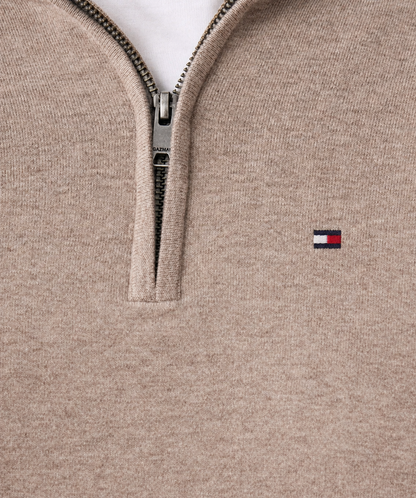 Quarter-Zip Sweater – Men's Heather Cotton Pullover