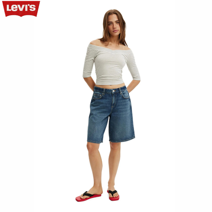 LVS Relaxed Fit Denim Bermuda Shorts