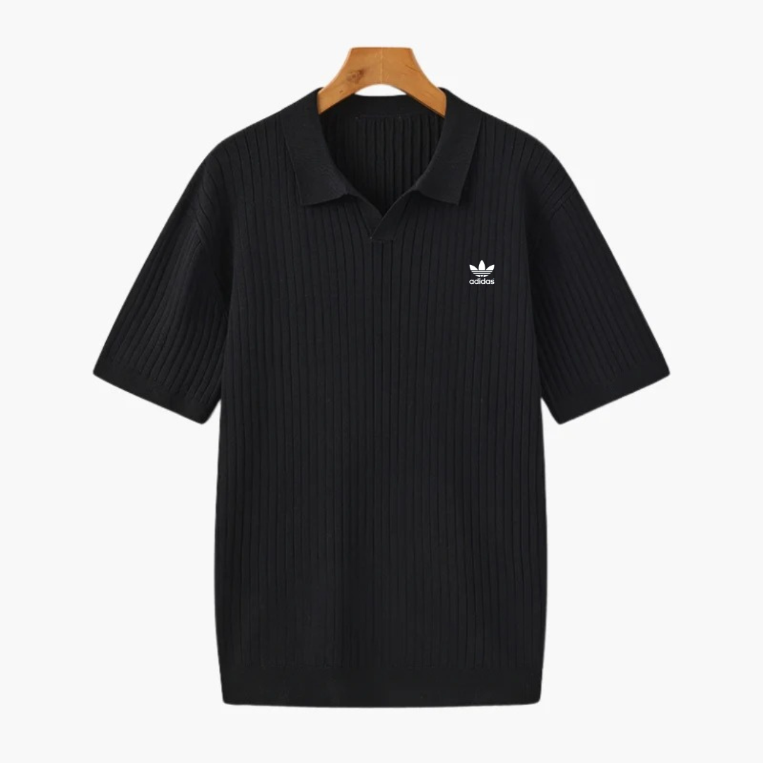 Premium Ribbed Knit Polo Shirt
