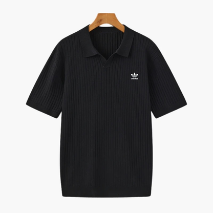 Premium Ribbed Knit Polo Shirt