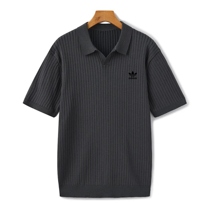 Premium Ribbed Knit Polo Shirt