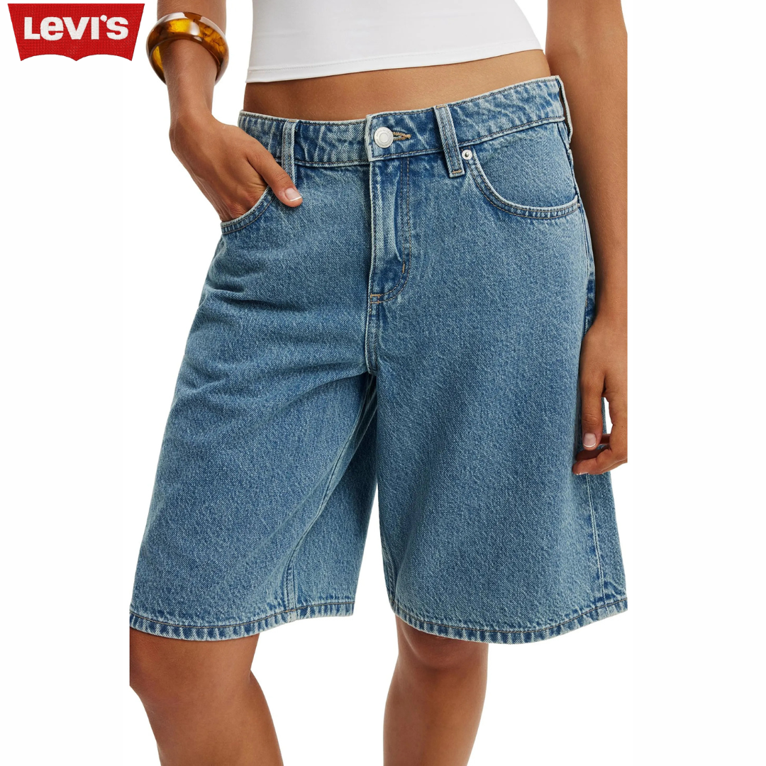LVS Relaxed Fit Denim Bermuda Shorts