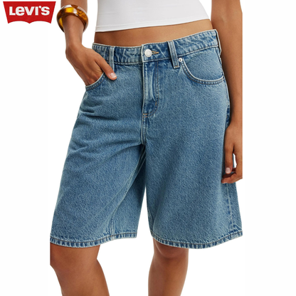 LVS Relaxed Fit Denim Bermuda Shorts