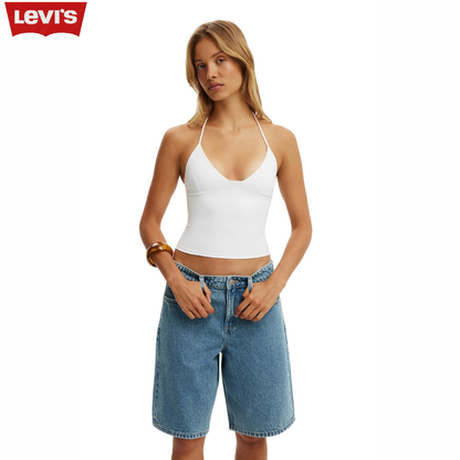 LVS Relaxed Fit Denim Bermuda Shorts