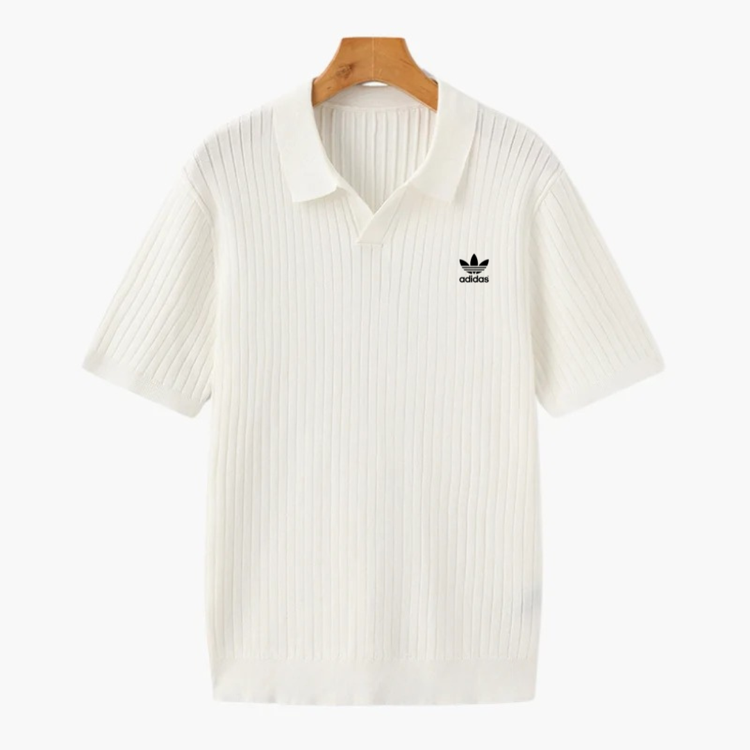 Premium Ribbed Knit Polo Shirt