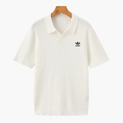 Premium Ribbed Knit Polo Shirt