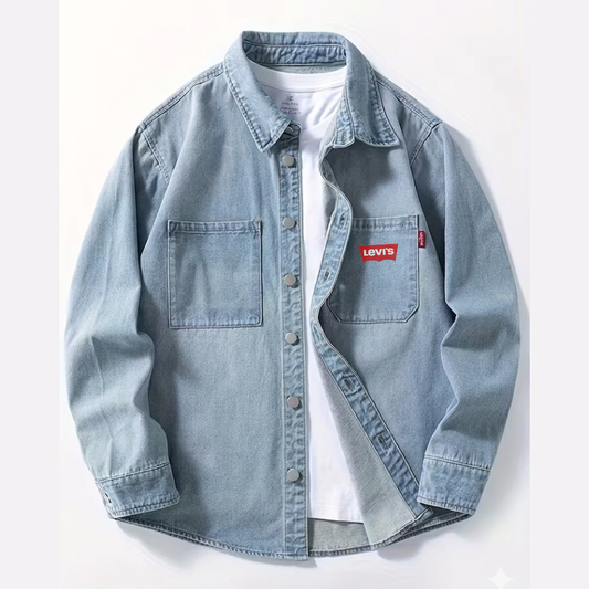 Vintage Denim Overshirt – Casual Streetwear Jacket