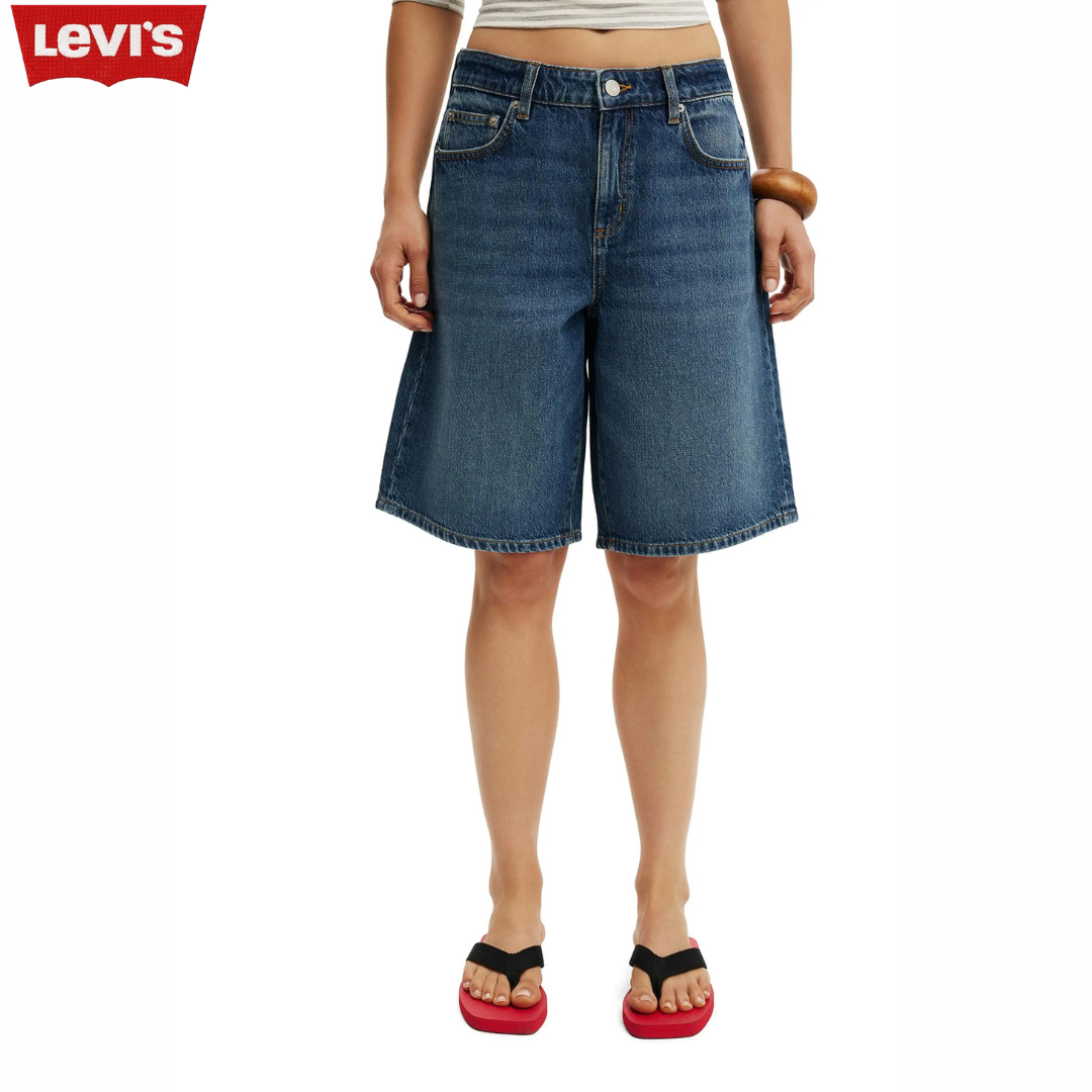 LVS Relaxed Fit Denim Bermuda Shorts