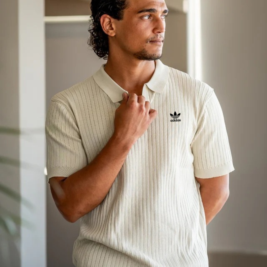 Premium Ribbed Knit Polo Shirt
