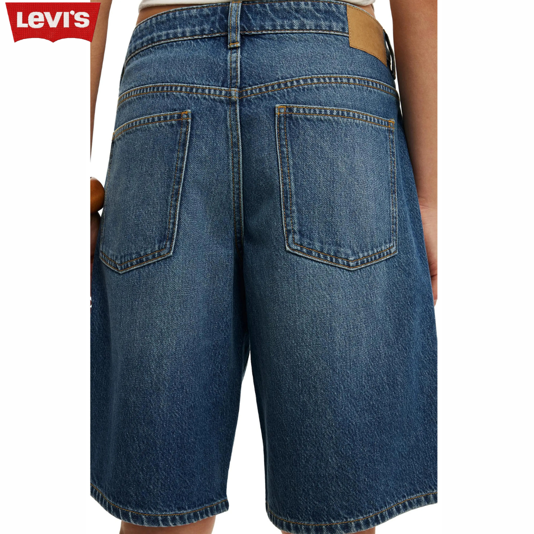 LVS Relaxed Fit Denim Bermuda Shorts