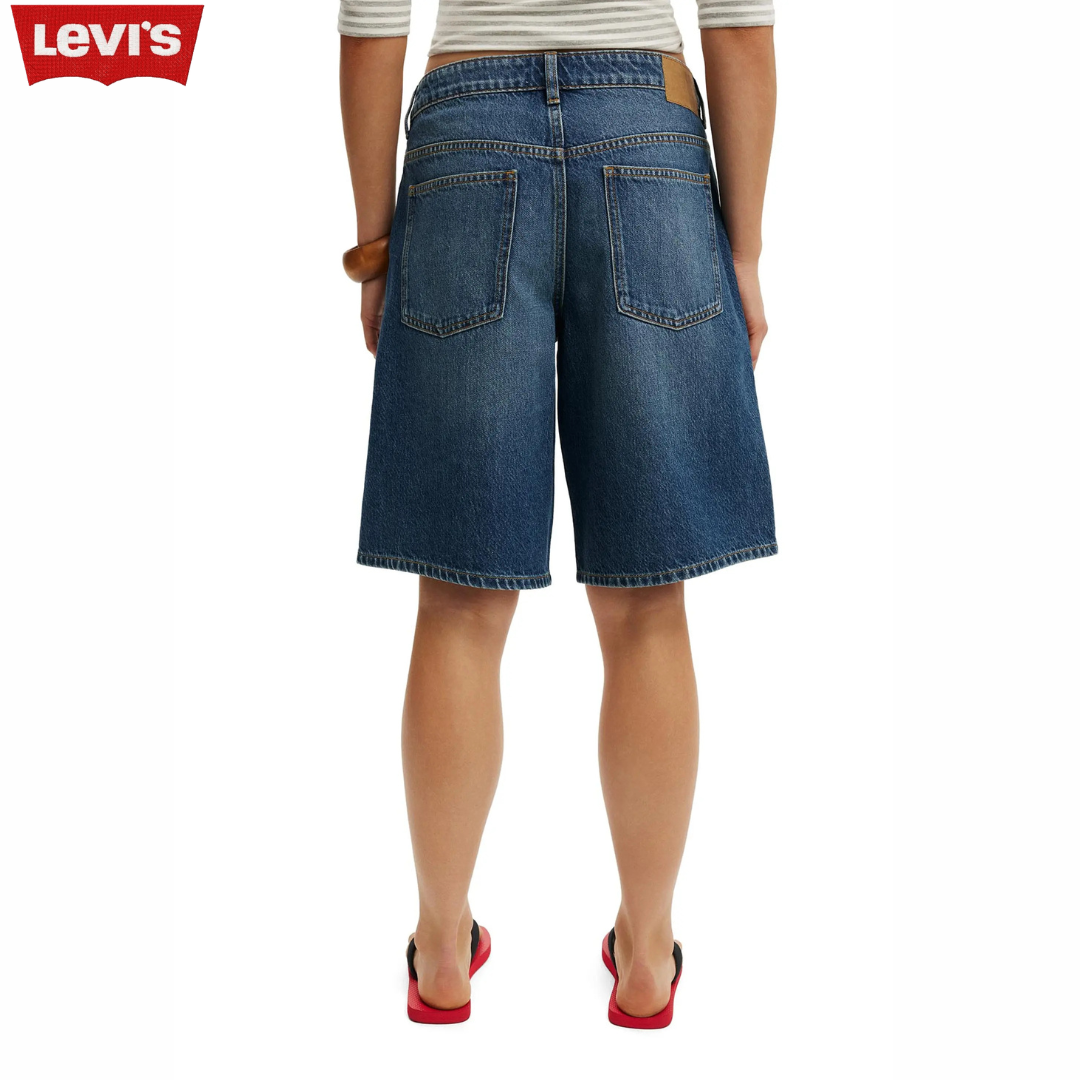 LVS Relaxed Fit Denim Bermuda Shorts