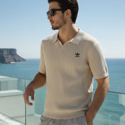 Premium Ribbed Knit Polo Shirt