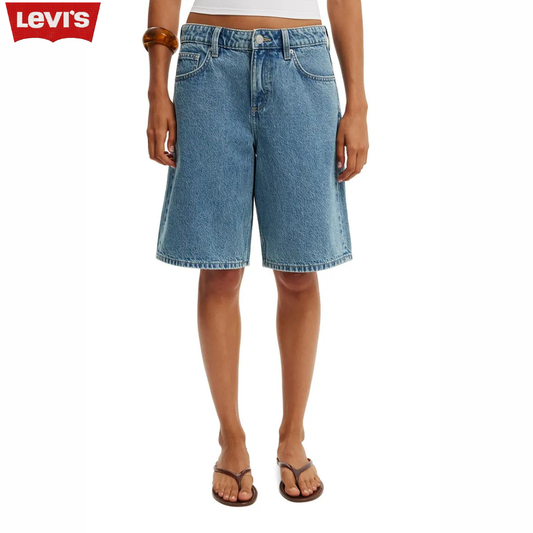 LVS Relaxed Fit Denim Bermuda Shorts