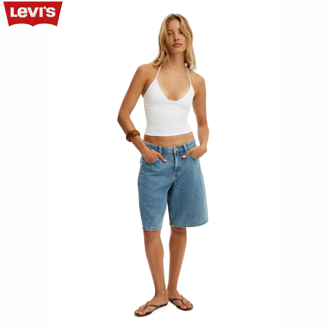 LVS Relaxed Fit Denim Bermuda Shorts