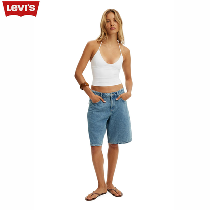 LVS Relaxed Fit Denim Bermuda Shorts