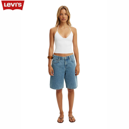 LVS Relaxed Fit Denim Bermuda Shorts