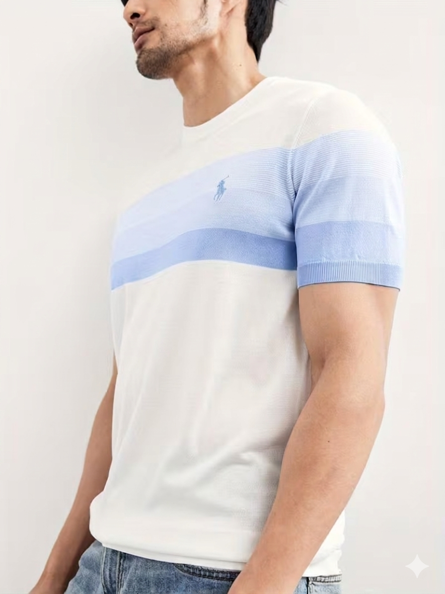 Men’s Premium Striped Knit T-Shirt – Casual Modern Style