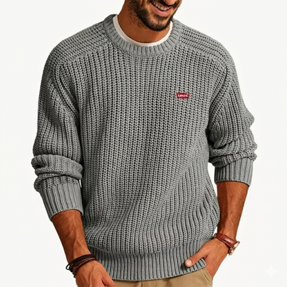 Men’s Premium Knit Sweater – Casual Warm Crew Neck Pullover