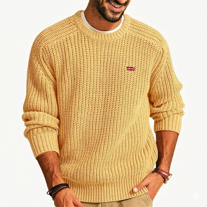 Men’s Premium Knit Sweater – Casual Warm Crew Neck Pullover