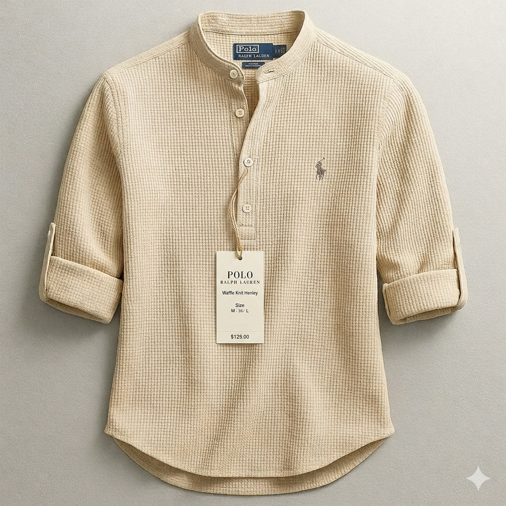 Polo RL Waffle Knit Henley Shirt