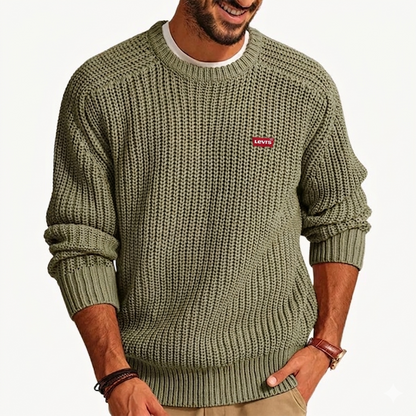 Men’s Premium Knit Sweater – Casual Warm Crew Neck Pullover