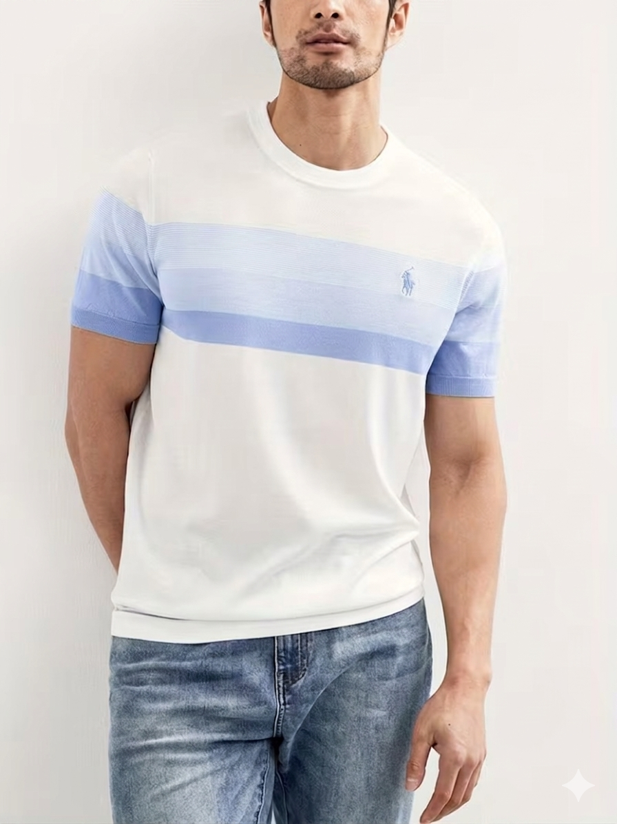 Men’s Premium Striped Knit T-Shirt – Casual Modern Style