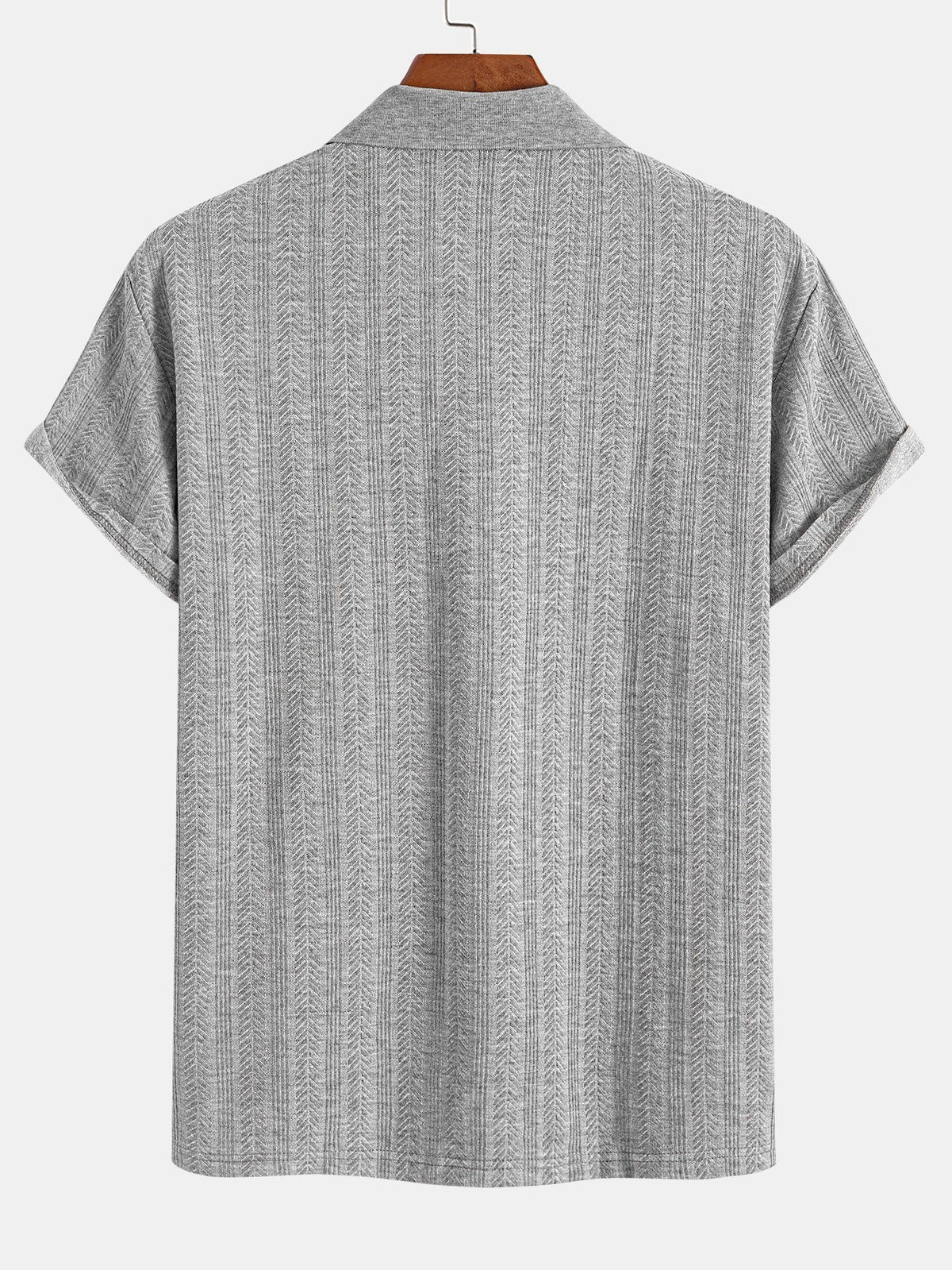 Men’s Textured Zip Polo – Premium Short Sleeve Casual Shirt