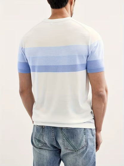 Men’s Premium Striped Knit T-Shirt – Casual Modern Style