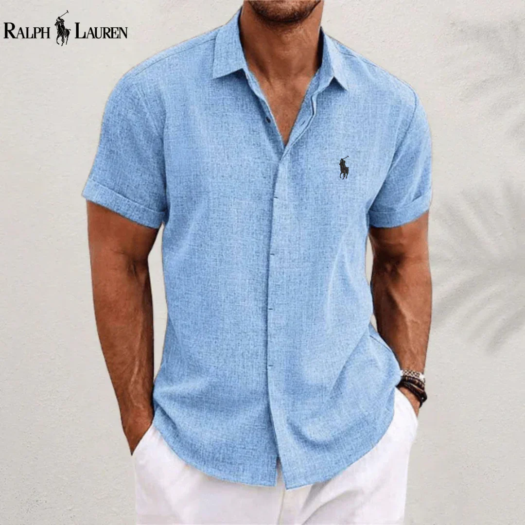 Men’s Casual Short Sleeve Shirt – Lightweight Breathable Summer Button-Up