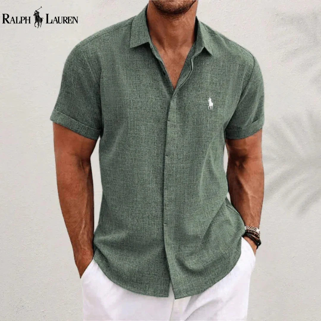 Men’s Casual Short Sleeve Shirt – Lightweight Breathable Summer Button-Up