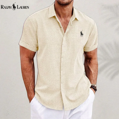 Men’s Casual Short Sleeve Shirt – Lightweight Breathable Summer Button-Up