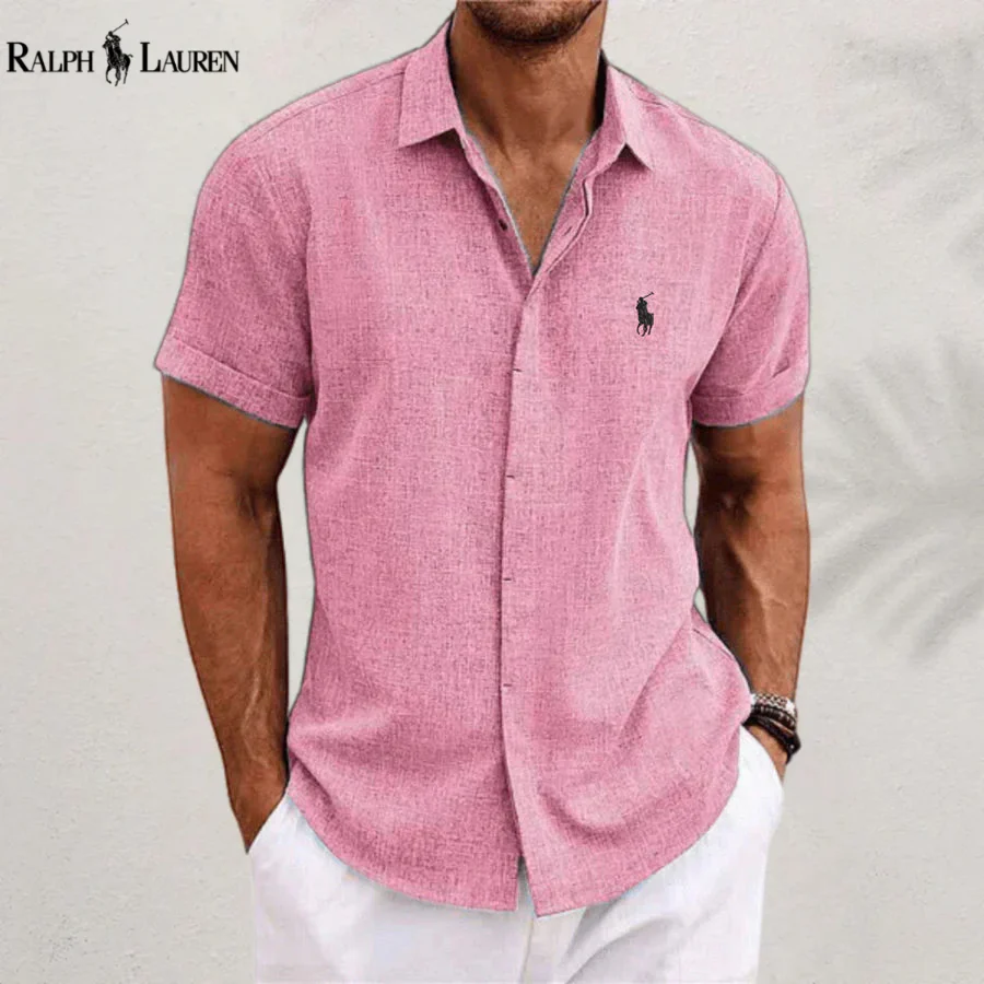 Men’s Casual Short Sleeve Shirt – Lightweight Breathable Summer Button-Up