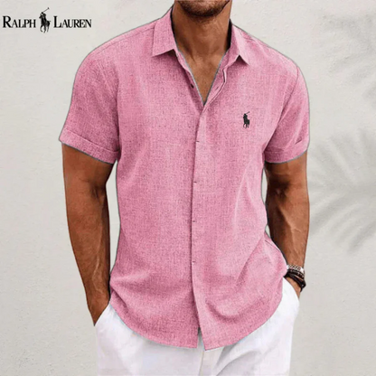 Men’s Casual Short Sleeve Shirt – Lightweight Breathable Summer Button-Up