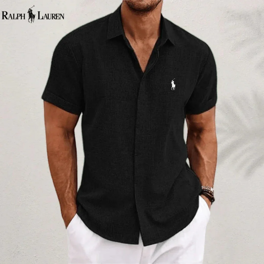 Men’s Casual Short Sleeve Shirt – Lightweight Breathable Summer Button-Up