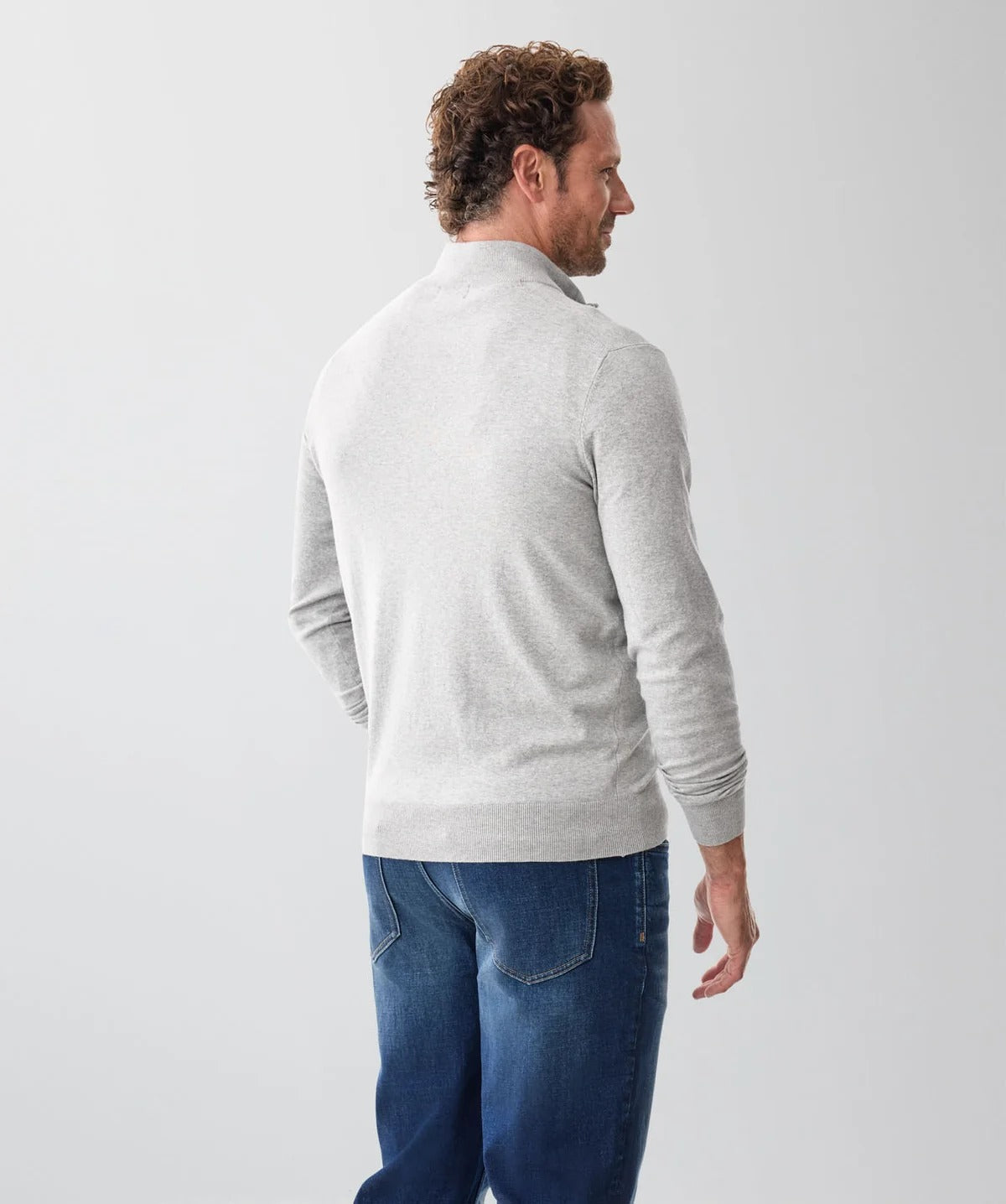 Quarter-Zip Sweater – Men's Heather Cotton Pullover