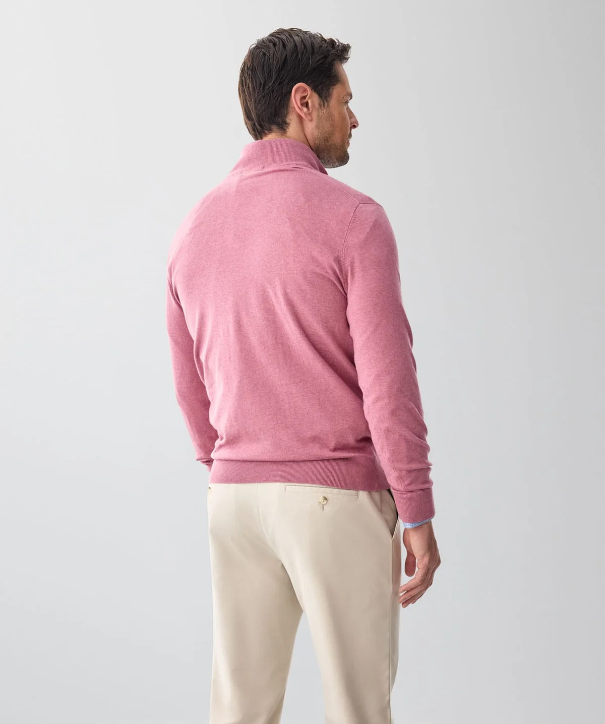 Quarter-Zip Sweater – Men's Heather Cotton Pullover