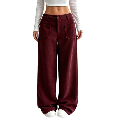 Women's Wide Leg Corduroy Pants – High Waist Casual Trousers