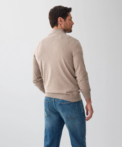Quarter-Zip Sweater – Men's Heather Cotton Pullover