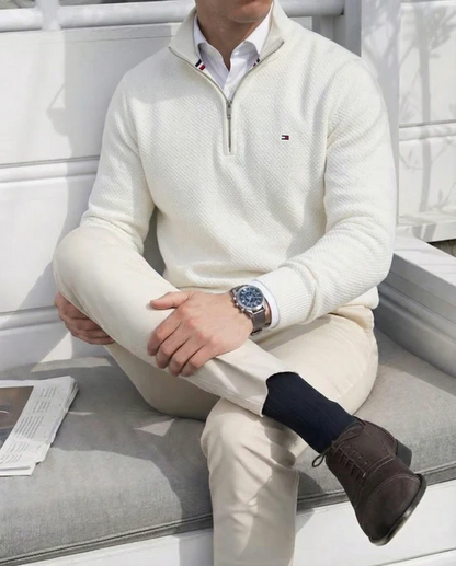Men’s Premium Half-Zip Knit Sweater – Modern Comfort & Timeless Style