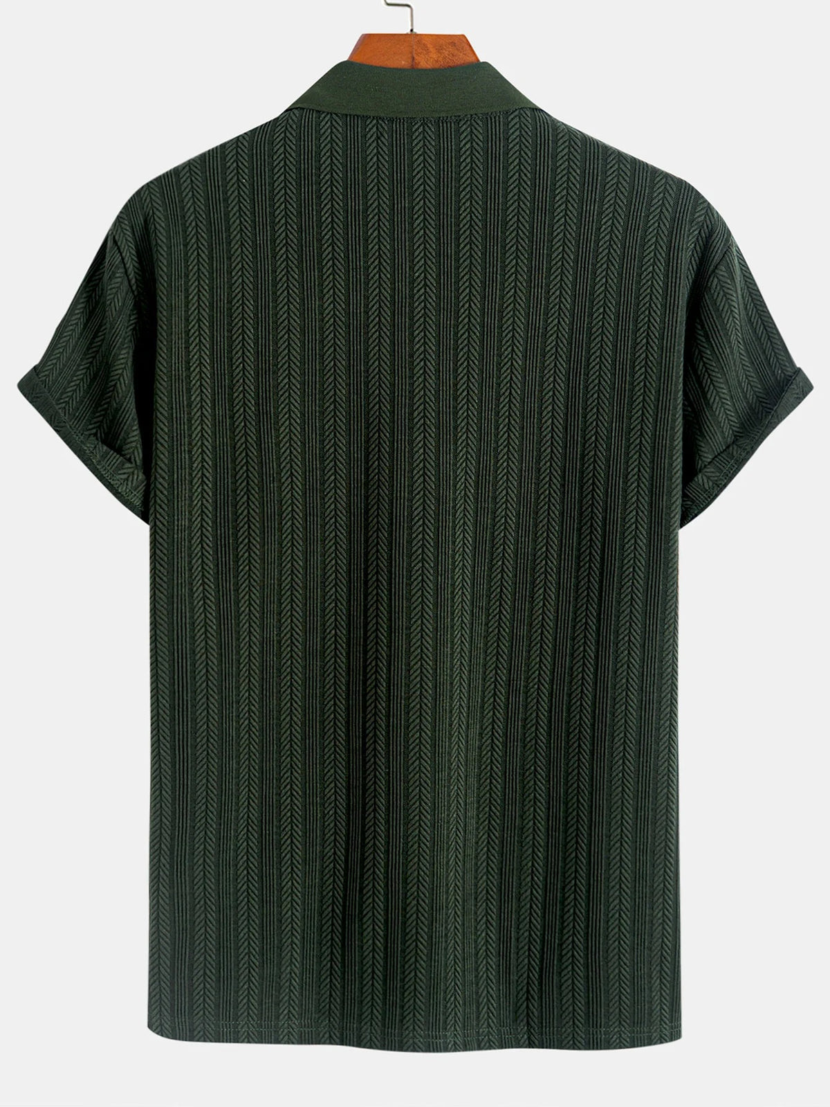 Men’s Textured Zip Polo – Premium Short Sleeve Casual Shirt
