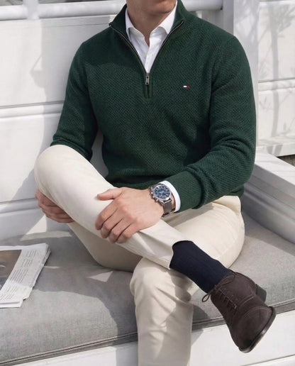 Men’s Premium Half-Zip Knit Sweater – Modern Comfort & Timeless Style