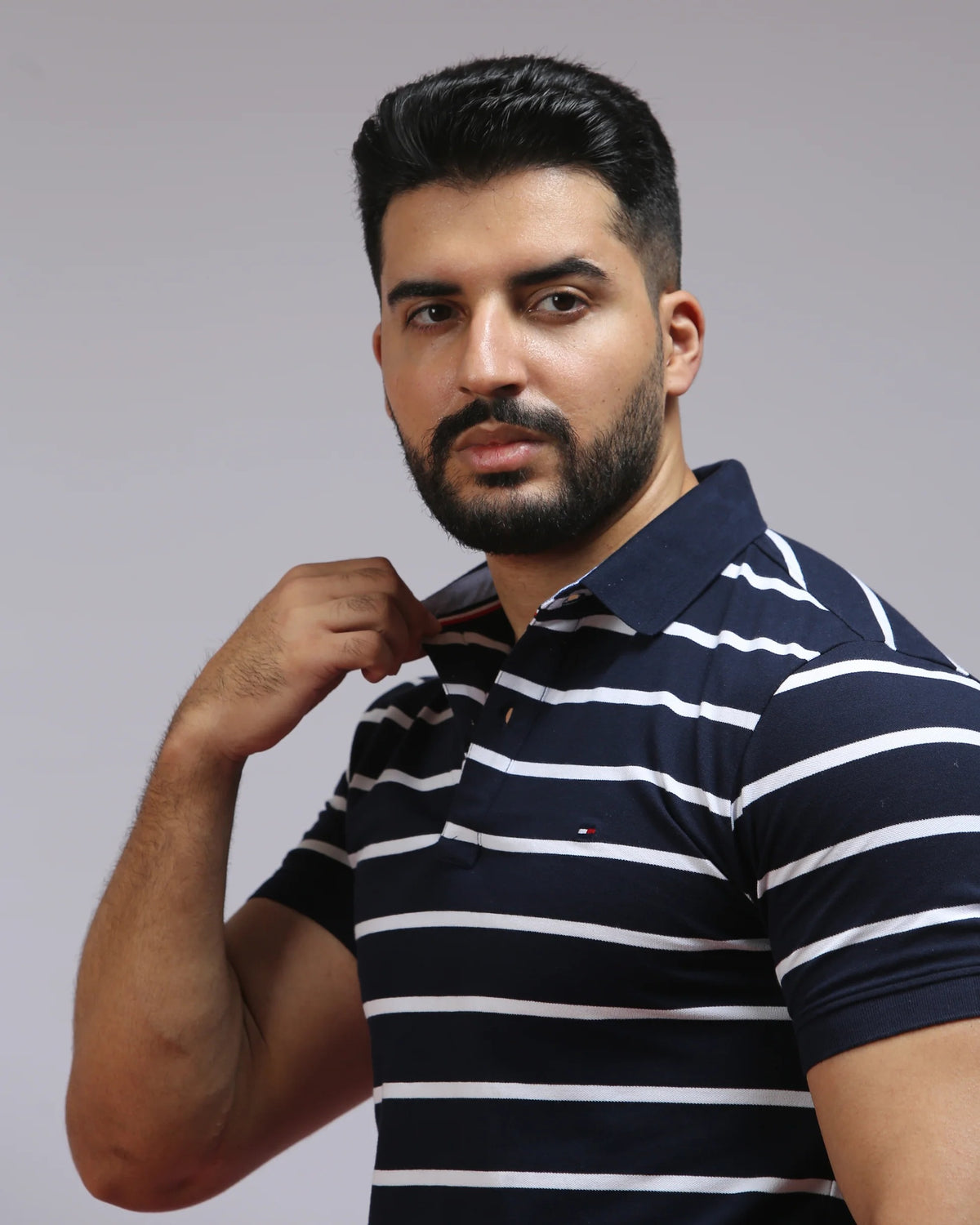 Men’s Premium Striped Polo Shirt – Casual Elegant Slim Fit