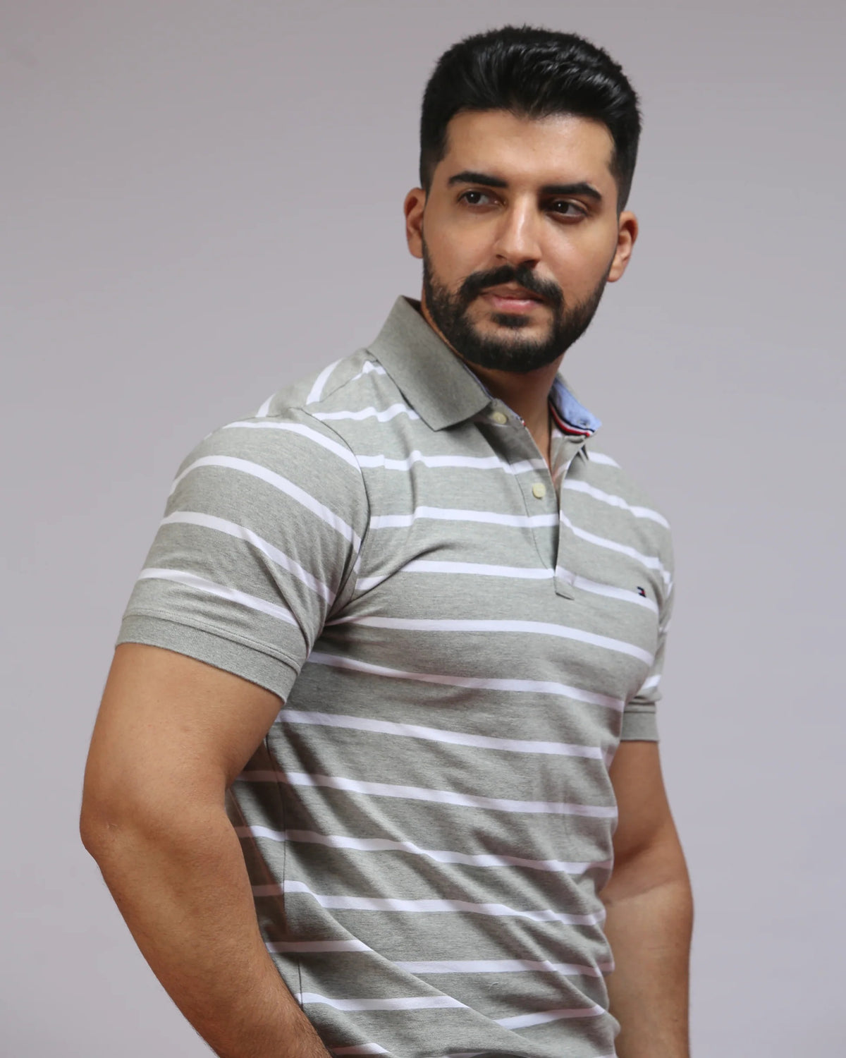 Men’s Premium Striped Polo Shirt – Casual Elegant Slim Fit