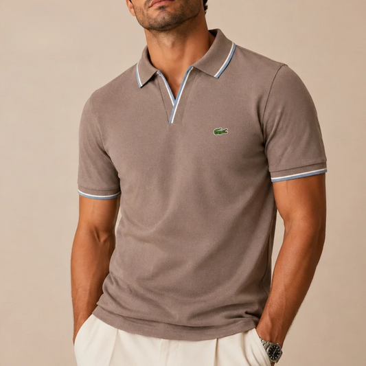 Men’s Premium Contrast Trim Polo Shirt – Short Sleeve Casual Top