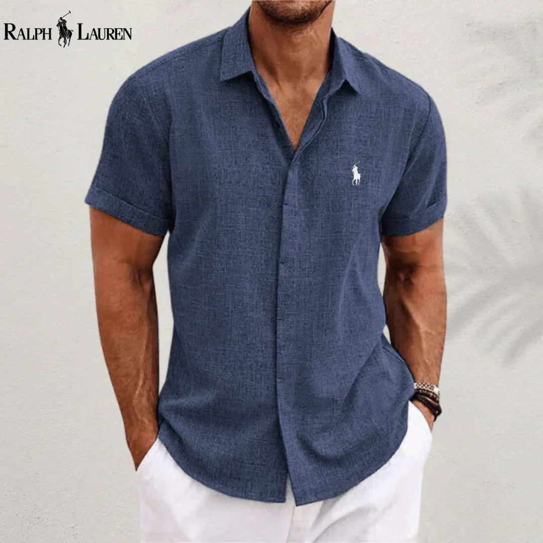 Men’s Casual Short Sleeve Shirt – Lightweight Breathable Summer Button-Up